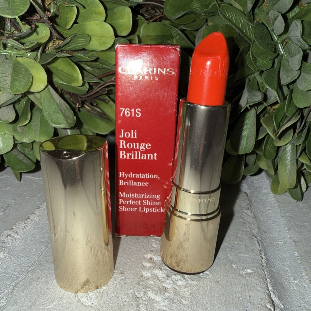 Clarins Joli Rouge‎ Brilliant Lipstick 761S Spicy Chili Perfect Shine Sheer